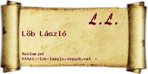 Löb László névjegykártya